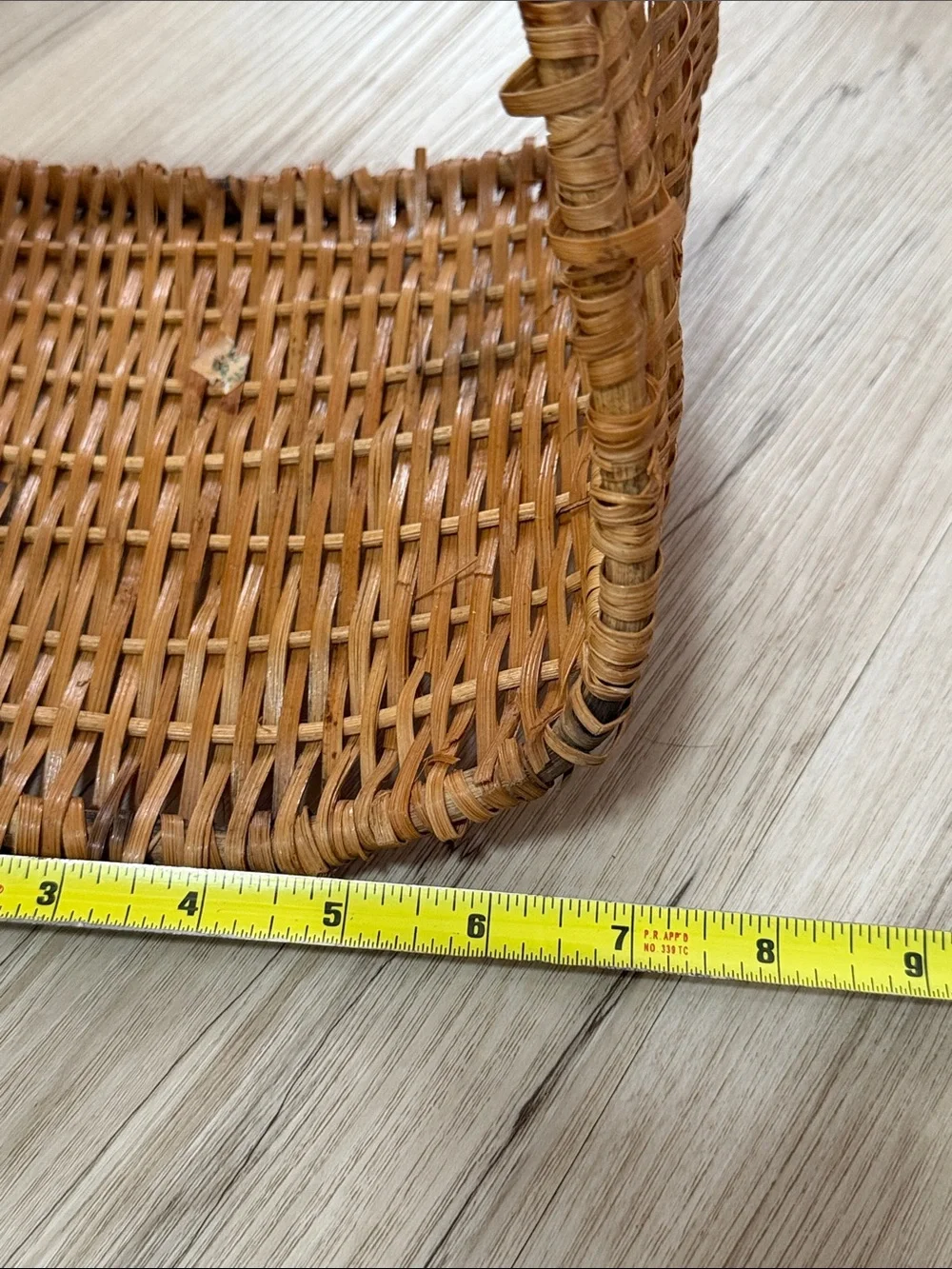 Vintage Wicker Gathering Basket Handwoven Market Basket Cottagecore Farmhouse